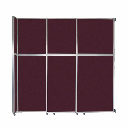 VERSARE Operable Wall Sliding Room Divider 9'9" x 10'3/4" Cranberry Fabric 1072309-1